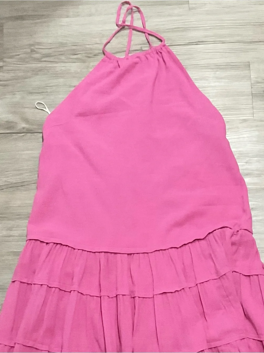 Free People Somewhere Sunny Open-Back Tiered Halter Midi Dress Size Medium NWT - Picture 5 of 14
